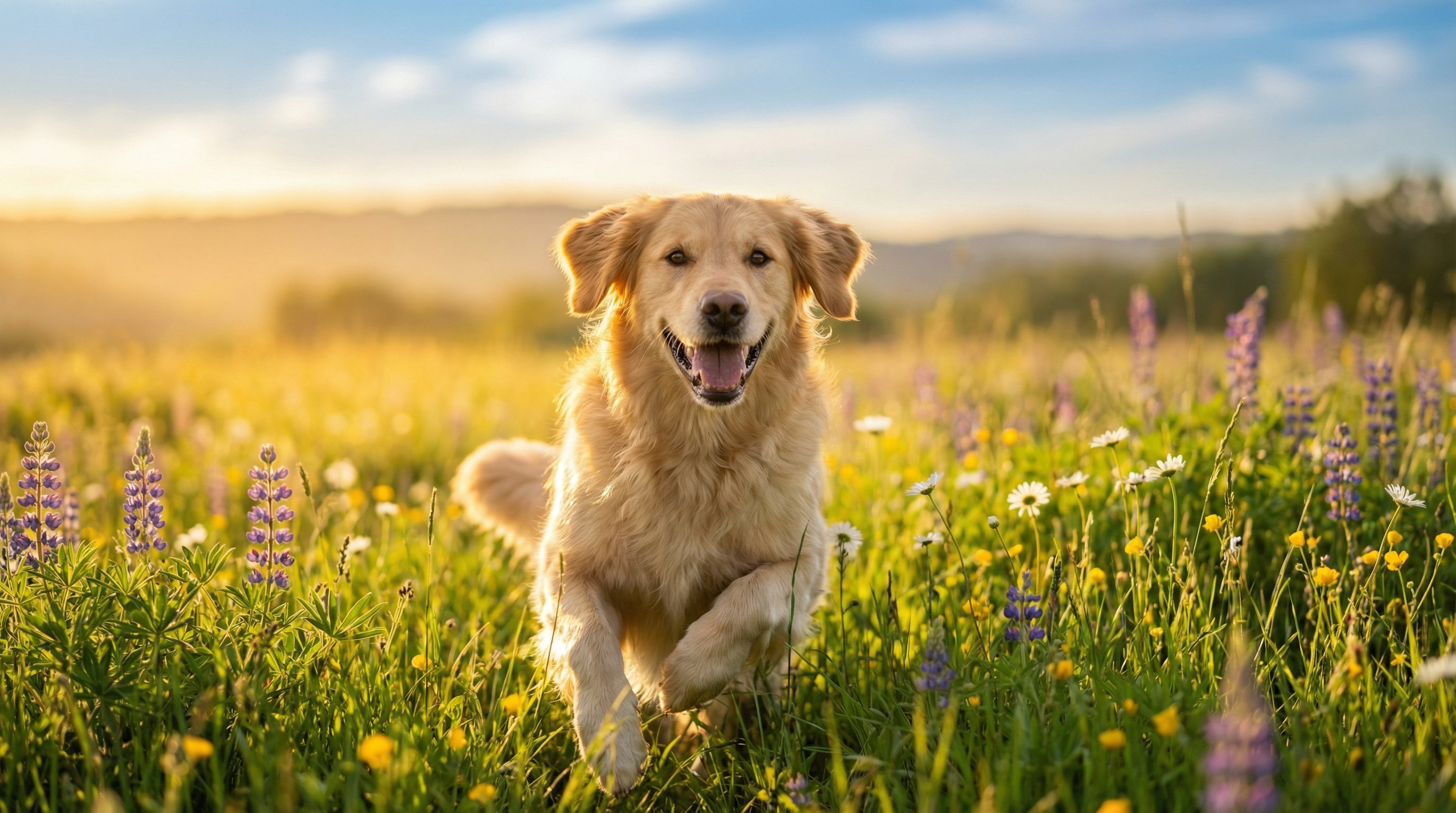 高清3D动漫金毛犬户外探险视频